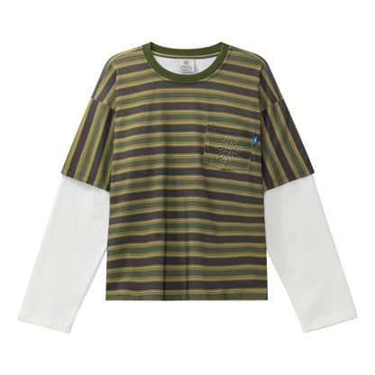 LIBITY LONGSLEEVE TEE (GREEN STRIPED)