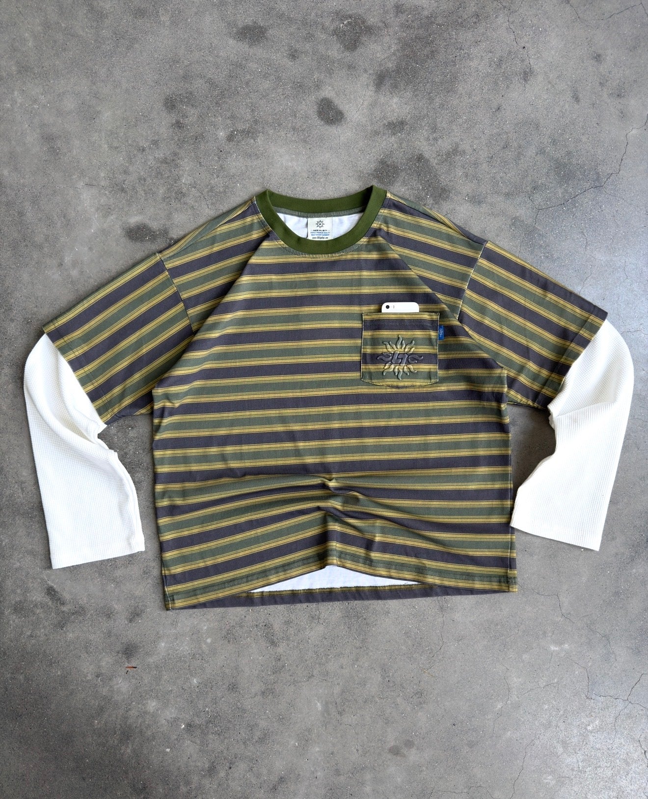 LIBITY LONGSLEEVE TEE (GREEN STRIPED)