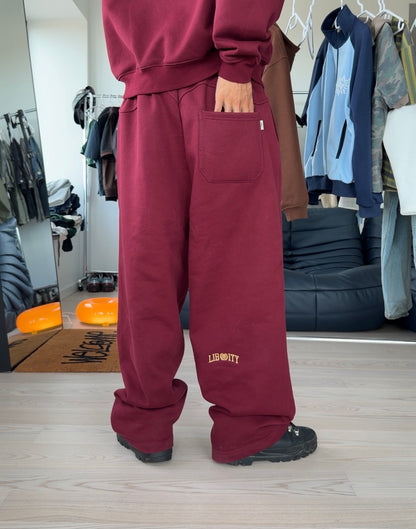 LIBITY UNCUFFED JOGGER (BURGUNDY RED)