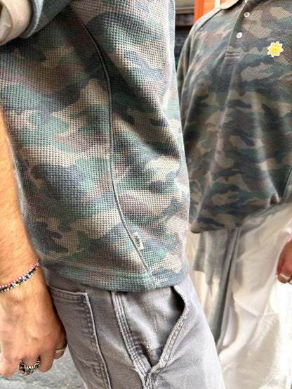 LIBITY WAFFLE POLO (WOODLAND CAMO)